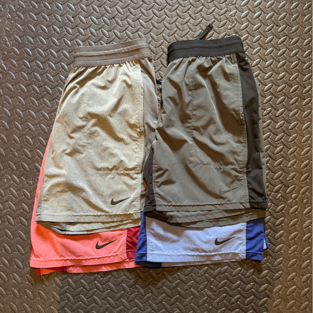Nike Men's Yoga Shorts Dri Fit - Lot of 4 colors,  all size Large.